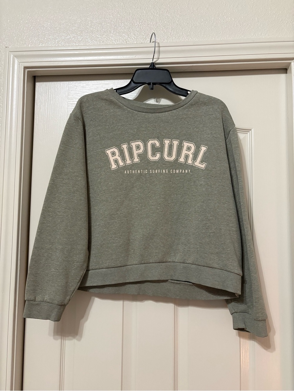 Rip Curl Olive Green Crewneck Pullover with Logo